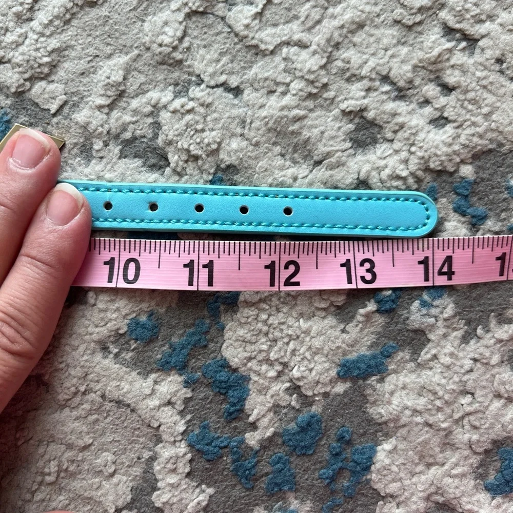 Disney Turquoise Leather Dog Collar 14”